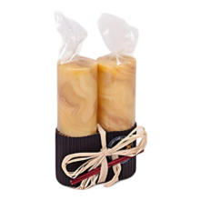 Geschenkverpakking bijenwas stompkaarsen (125x40mm)