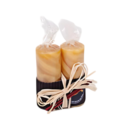 Geschenkverpakking bijenwas stompkaarsen (80x30mm)